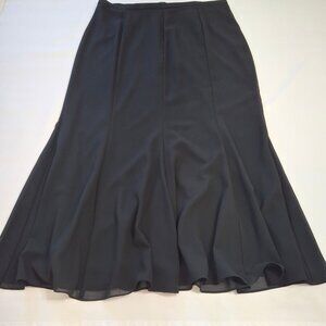 R&M Richards Plus 16W Blck Maxi Mermaid Skirt Sheer Flowy Chiffon Overlay Lined